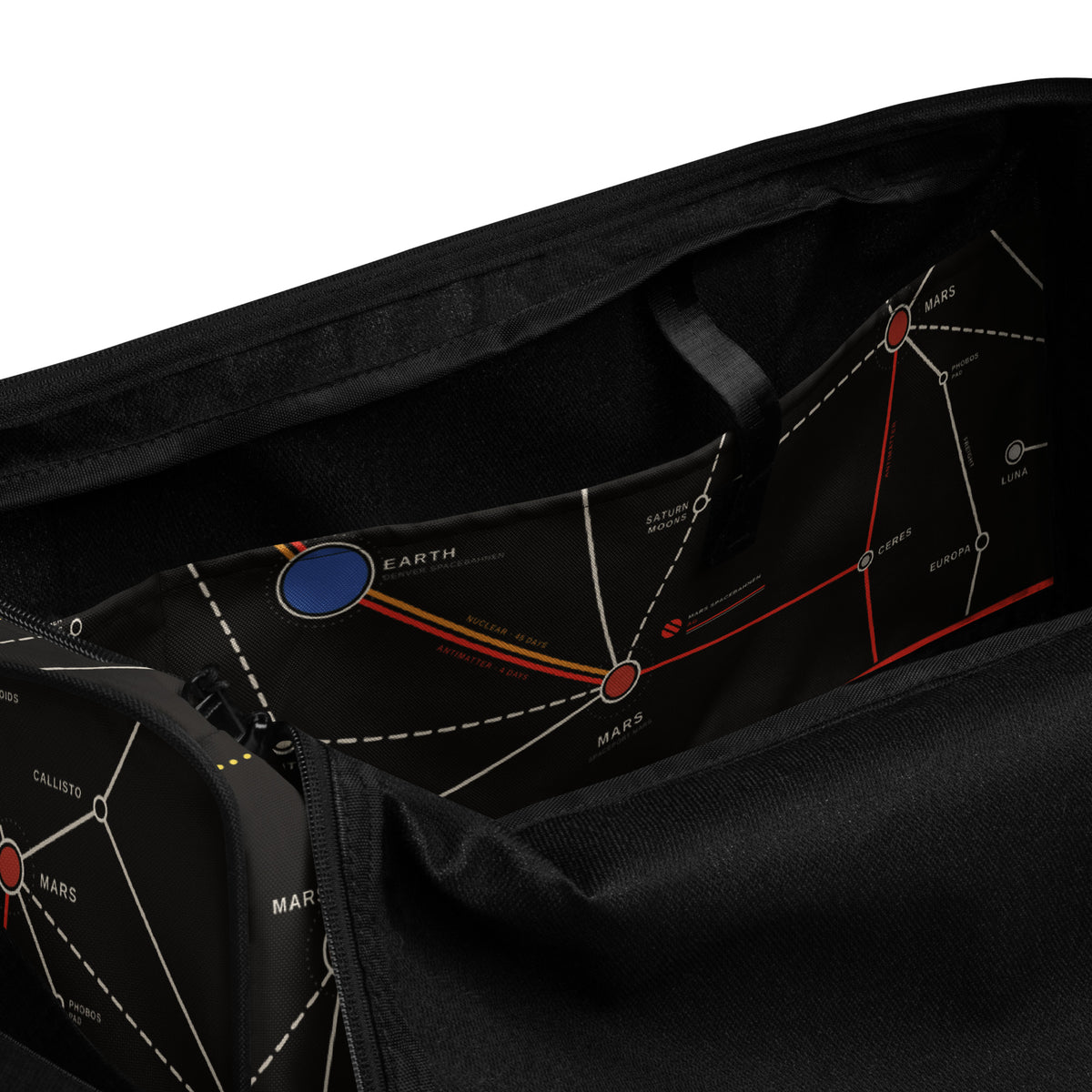 Mars Spacebahnen AG Route Map Duffle, Night, inside pocket view