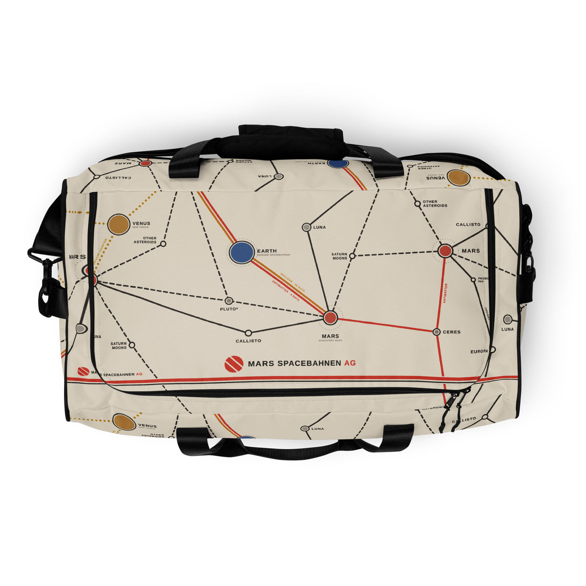 Mars Spacebahnen AG Route Map Duffle, Cream, top view