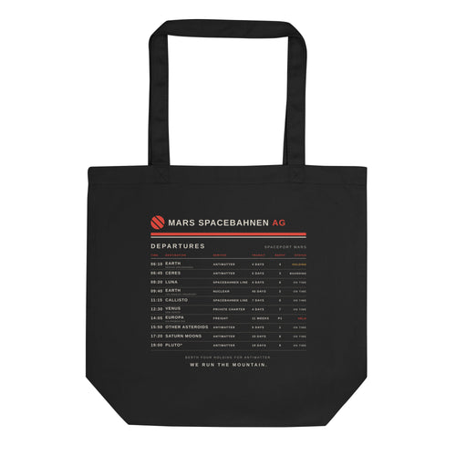 Mars Spacebahnen AG Departures Tote, black, front view