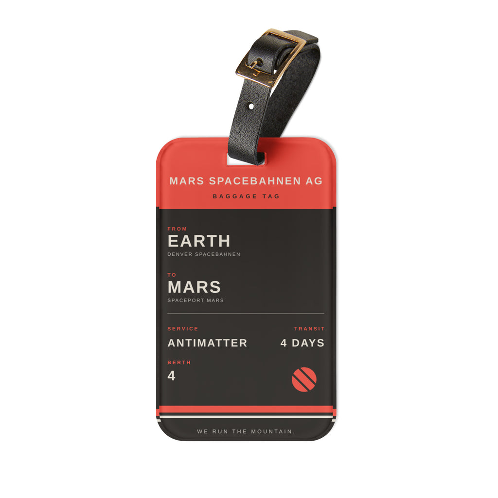 Mars Spacebahnen AG Luggage Tag, front view