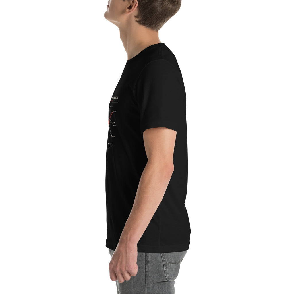 Mars Spacebahnen AG Route Map Tee, black, left side view
