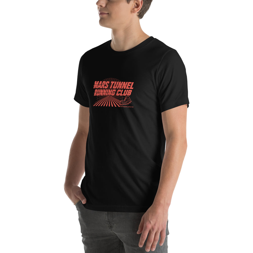 Mars Tunnel Running Club Tee, black, left front view