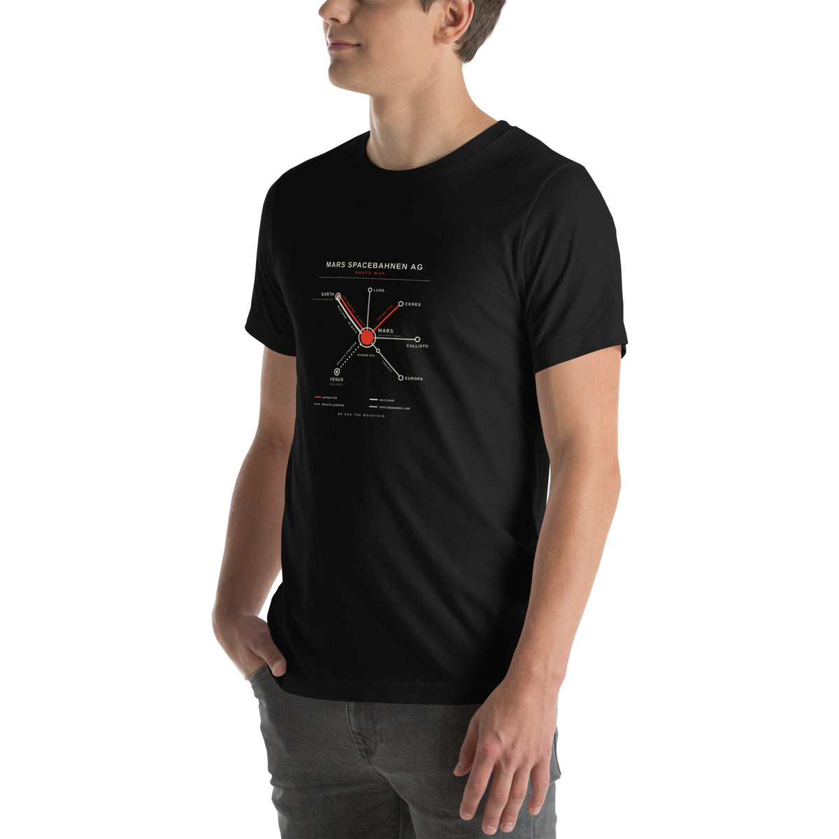 Mars Spacebahnen AG Route Map Tee, black, left front view