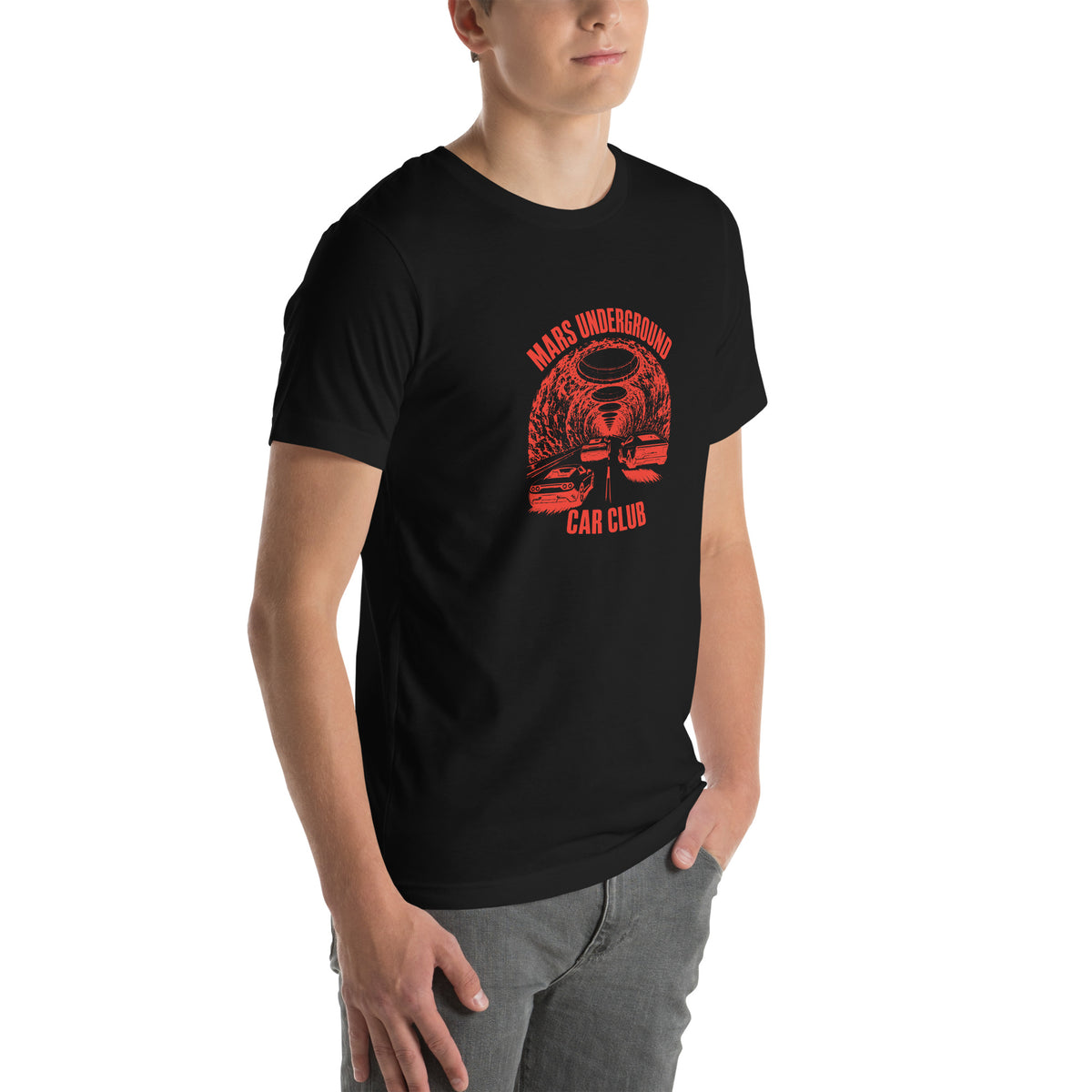 Mars Underground Car Club Tee, black, right front view