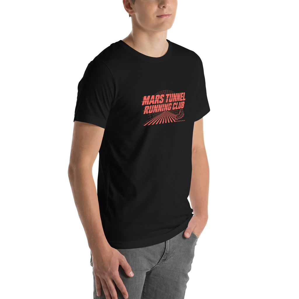Mars Tunnel Running Club Tee, black, right front view