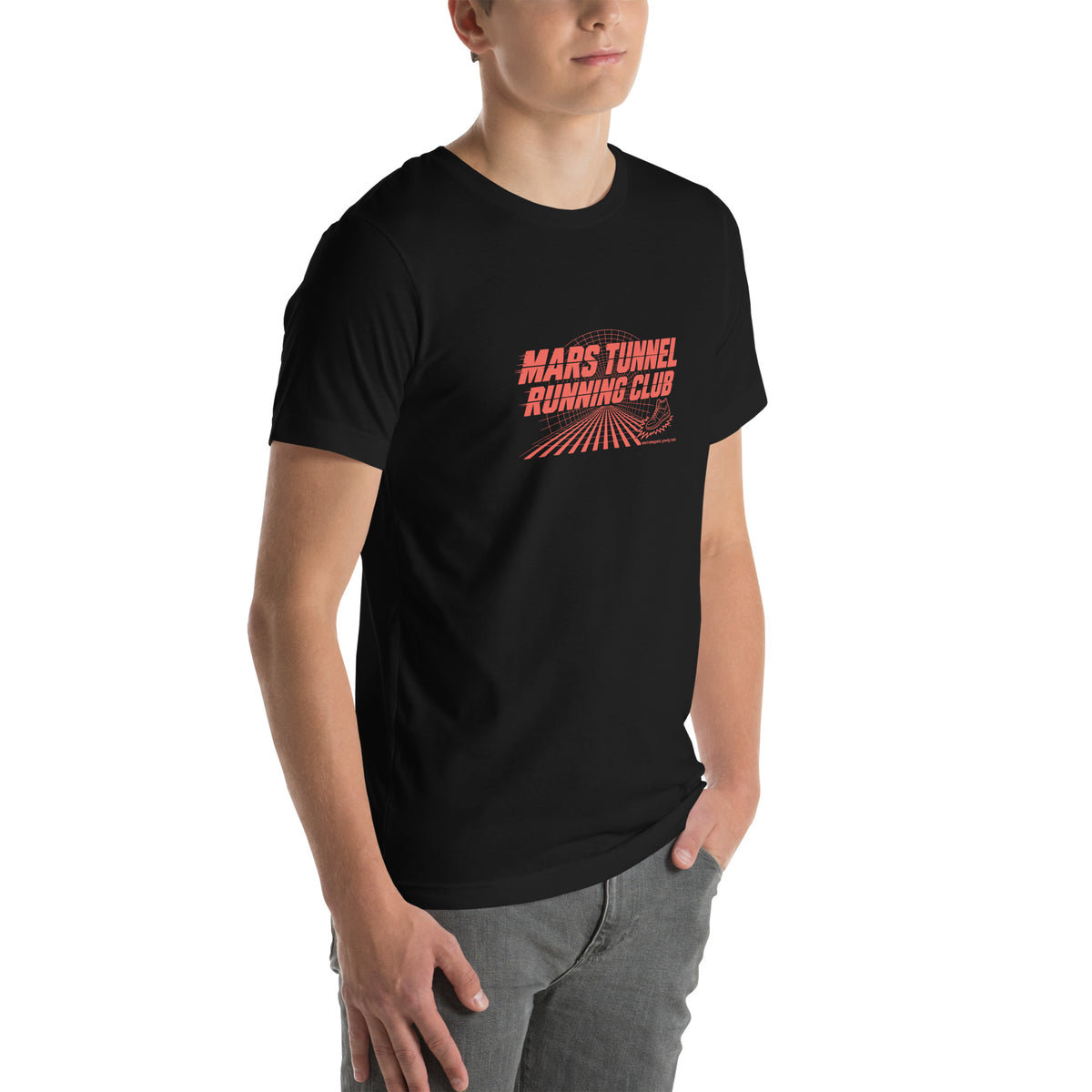 Mars Tunnel Running Club Tee, black, right front view