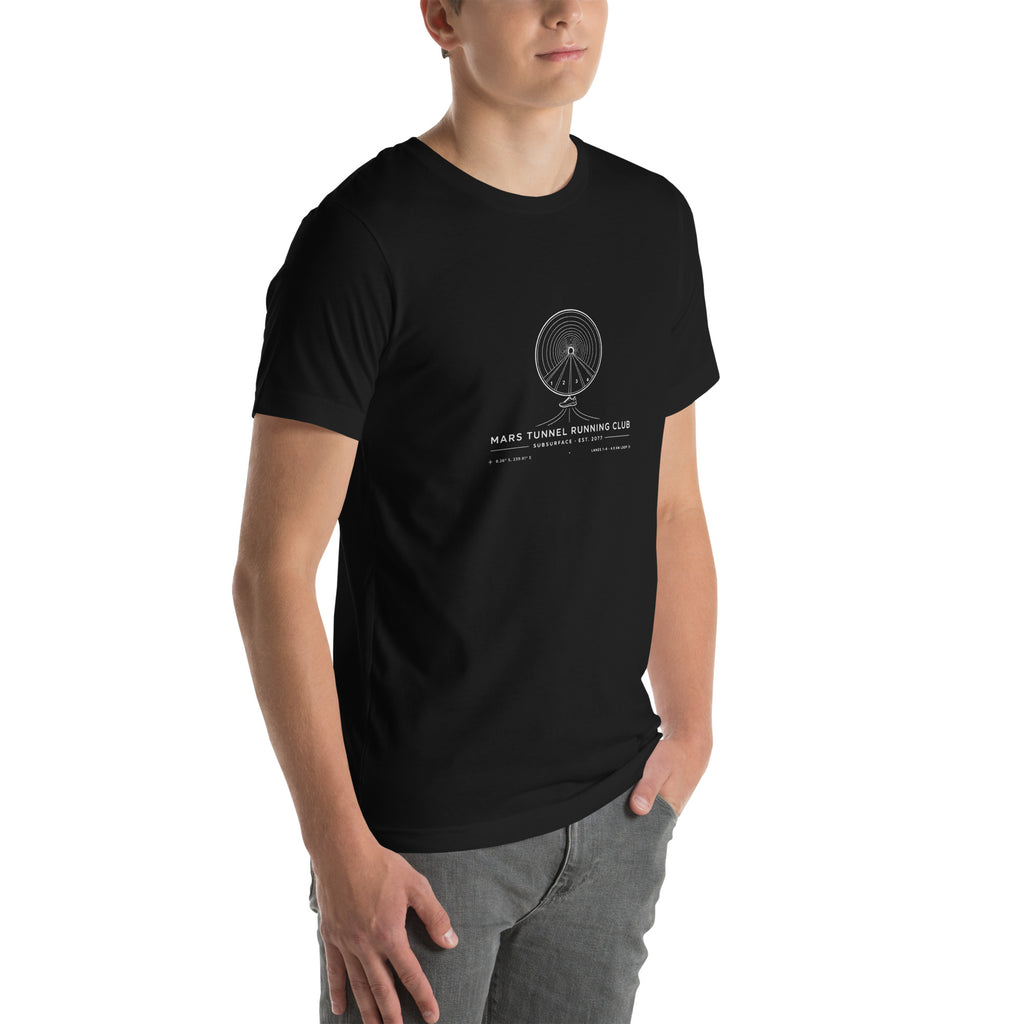 Mars Tunnel Running Club Subsurface Tee, black, right front view