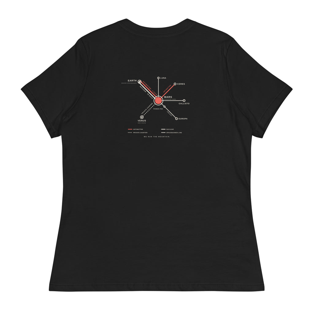Mars Spacebahnen AG Livery Tee, Women's Relaxed Fit, black, back view