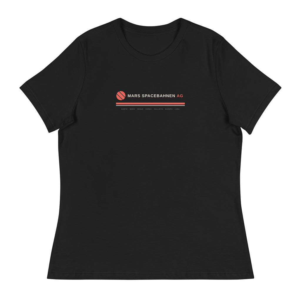 Mars Spacebahnen AG Livery Tee, Women's Relaxed Fit, black, front view